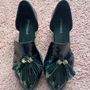 Jeffrey Campbell loafer with Pearl jeweled heel